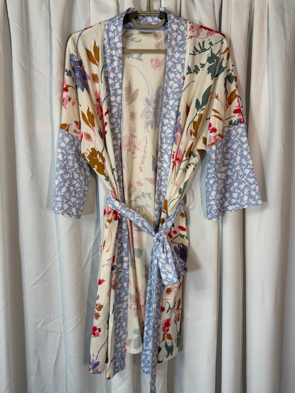 Pact Organic Cotton Staycation Short Robe Floral Size S Cottagecore Cozy